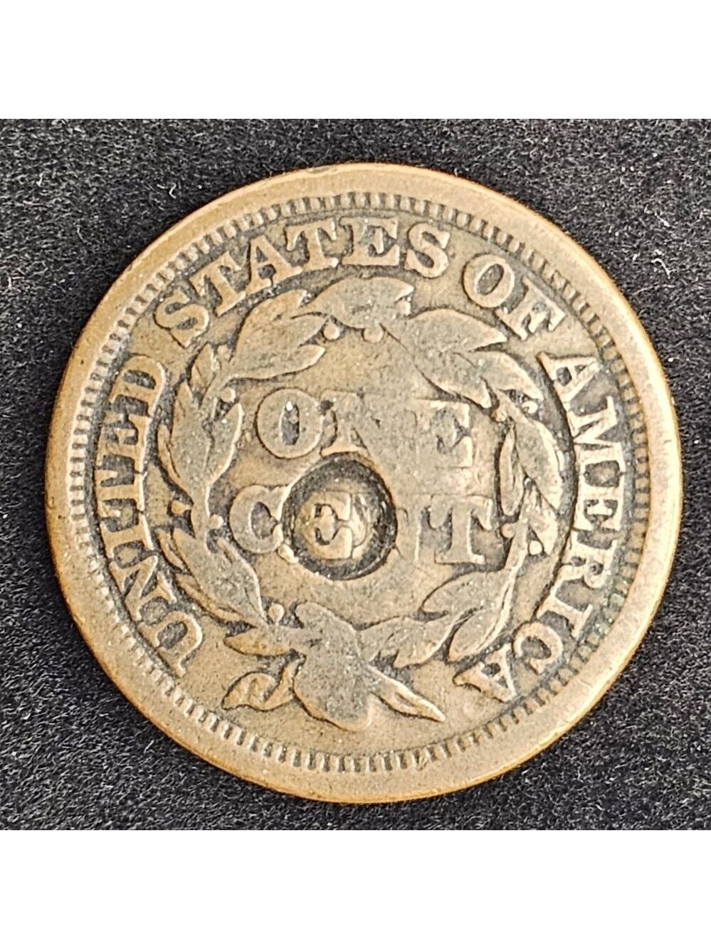 1848 US Braided Hair Large Cent Coin
